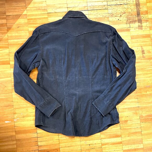 VINTAGE NAVY DIESEL WESTERN STYLE PRE-WASHED CORDUROY SHIRT - Picture 2 of 8